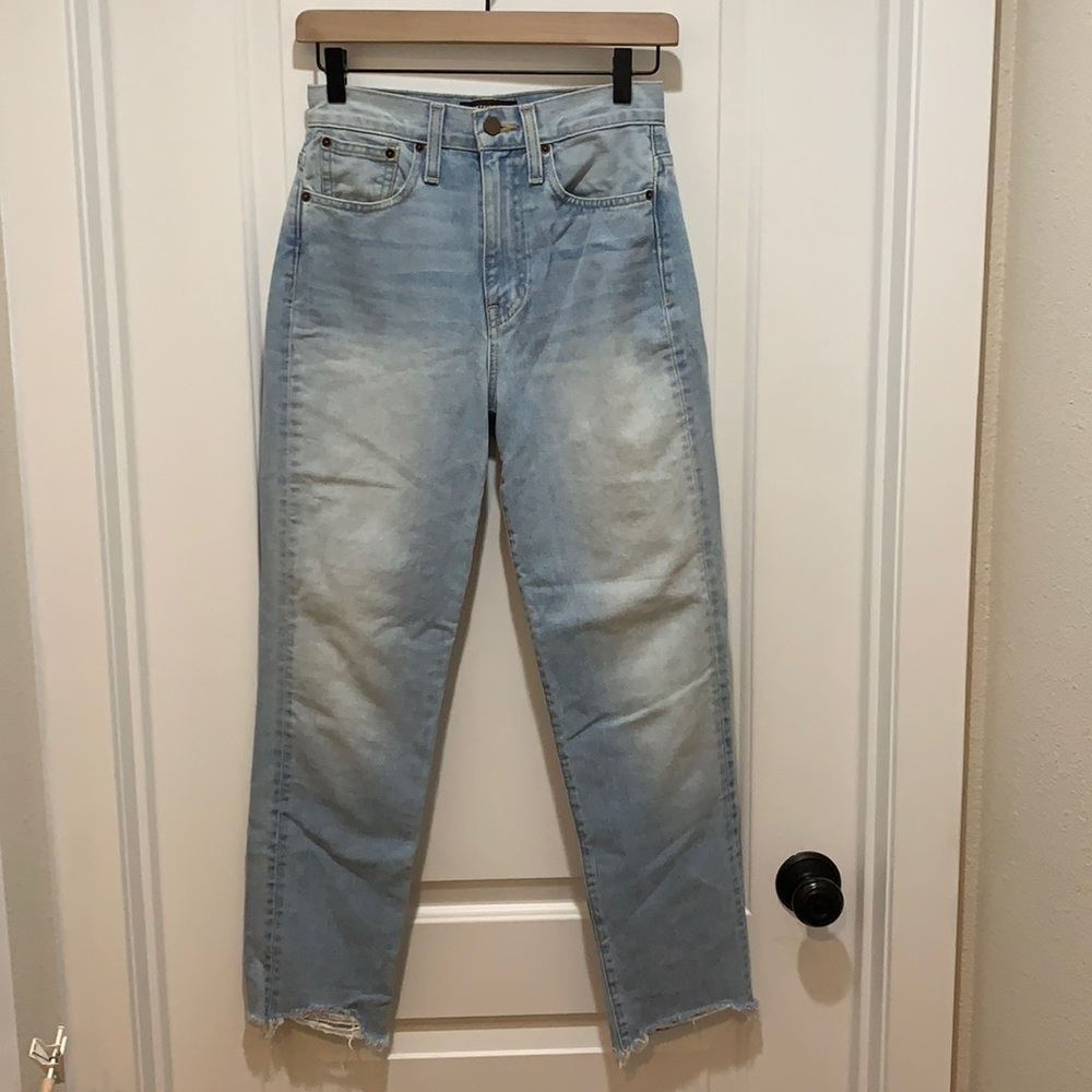 Something Navy high waisted raw hem jeans